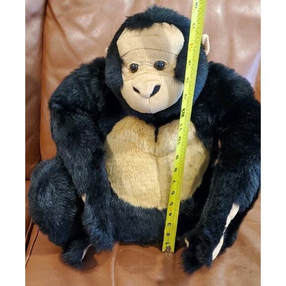 16 In X 15 In Large Black Brown Gorilla Ape Monkey Stuffed Animal Plush Goffa - Picture 7 of 11